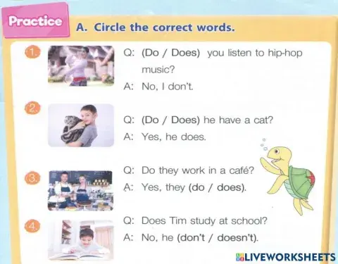 Circle the correct words.