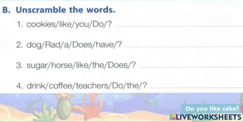 Unscramble the words3.