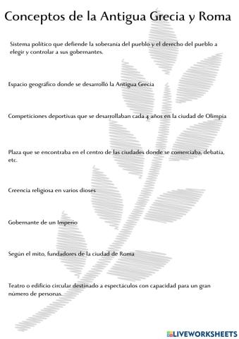 Conceptos Grecia y Roma