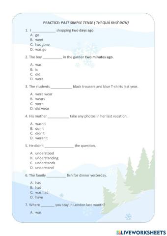 THÌ QUÁ KHỨ ĐƠN