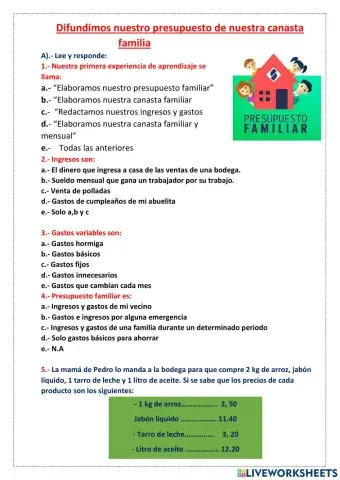 Presupuesto familiar