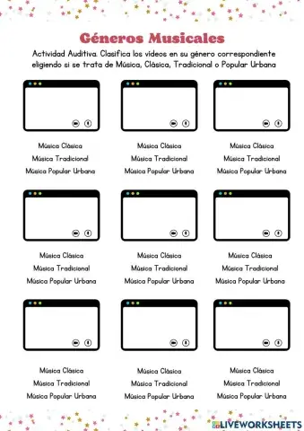 Géneros Musicales. Actividad audiovisual