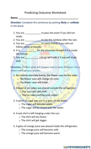 Predicting Outcome Worksheet