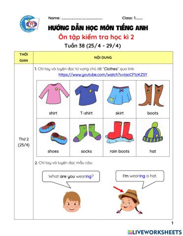 Hướng Dẫn học môn tiếng anh tuần 38-NIK1