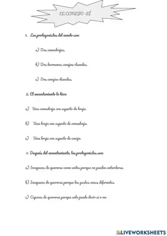 El conejo-sí y el conejo-no