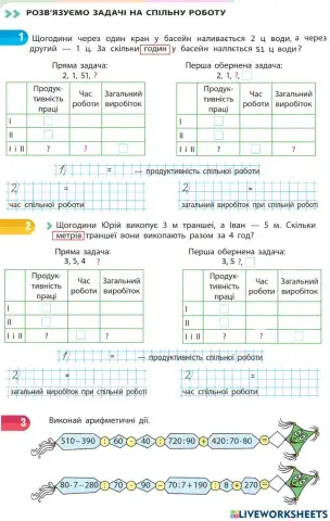 Розв'язуємо задачі на спільну роботу