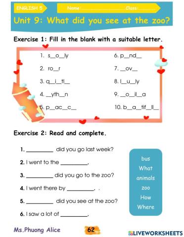 E5-U9-What did you see at the zoo?