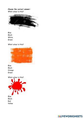 Choose the correct word for the colour