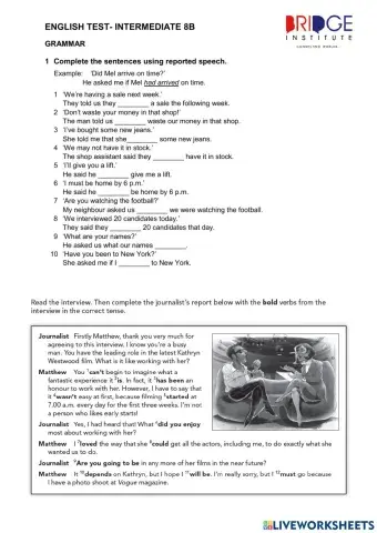 English file inter 4th 8b