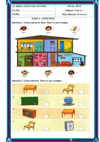 PBT Đề 10 (Lớp 3) Mrs.Thuy