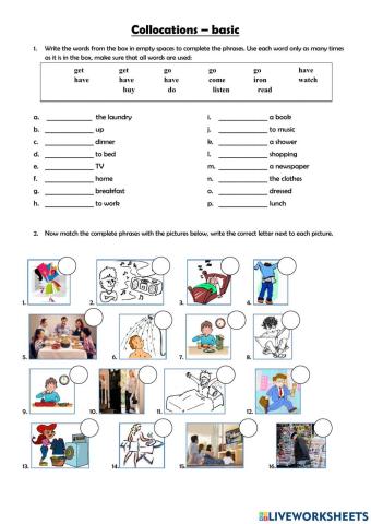 Collocations -Daily routines-