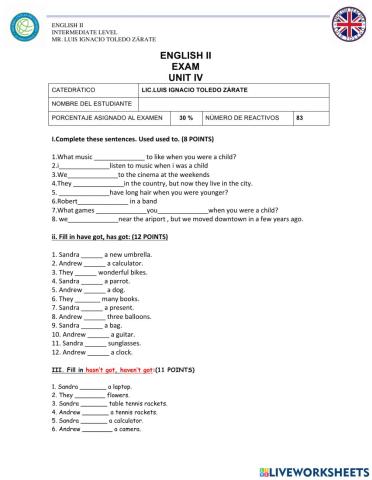 Unit iv-english ii-intermediate level