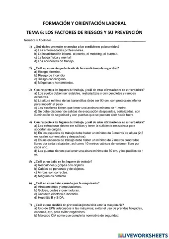 Factores de Riesgos Laborales