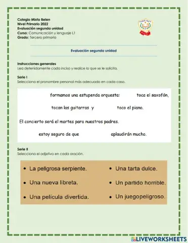 Evaluación CyL 2 - segundo bimestre