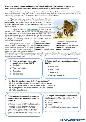 Endangered and extinct animals