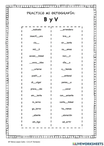Repaso ortografía b-v