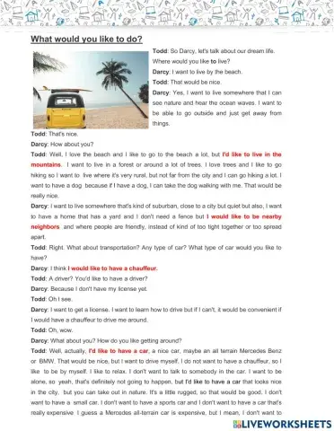 Reading:  Would like to