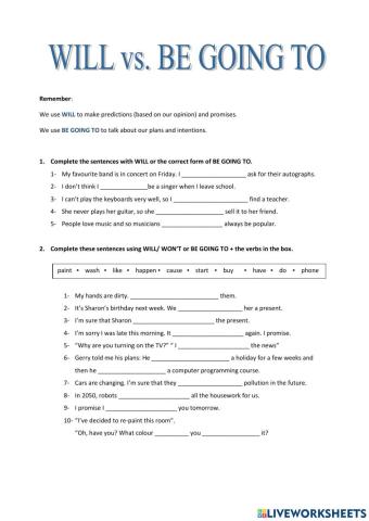 The Future: Will vs going to