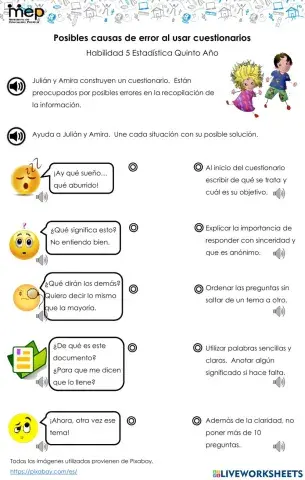 Posibles causas de error al usar cuestionarios