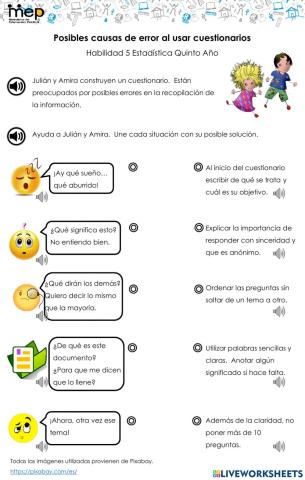 Posibles causas de error al usar cuestionarios