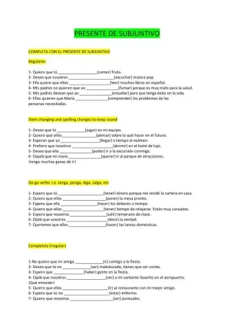 El presente de subjuntivo 
