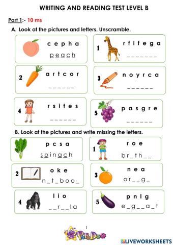 Final test writing level b