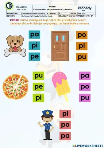 SILABAS Y PALABRAS CON (pa-pe-pi-po-pu)