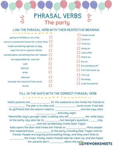 Phrasal verbs - The Party