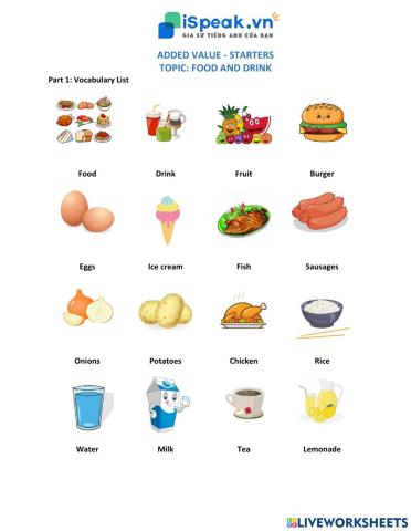 ADDED VALUE STARTERS-Food and Drink