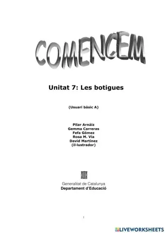 Les botigues. Comencem المحلات