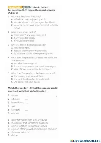 Oxford Exam Trainer B1 p 92 listening