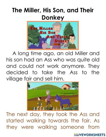 The Miller, His Son, and Their Donkey