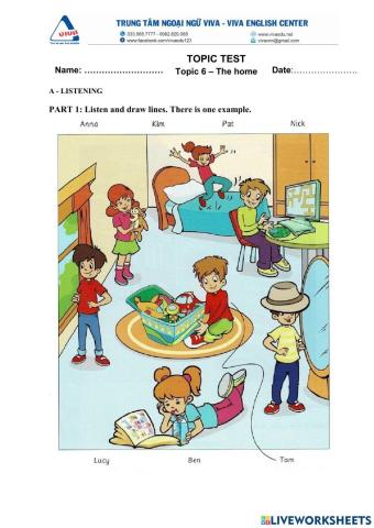 Idict 1-Unit 6-The home-Unit test-Listening skill