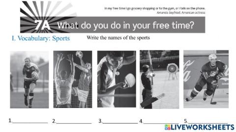 Unit 7A: What do you do in your free time?