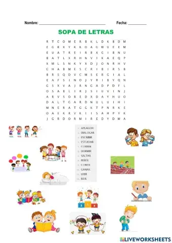 Sopa de letras de verbos