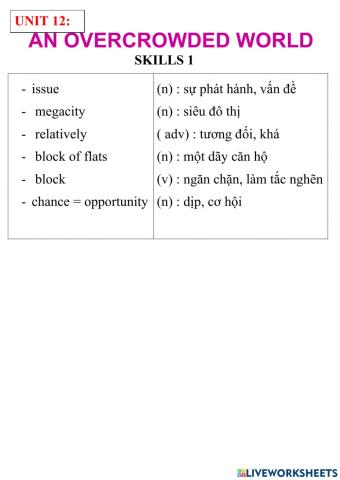 English 7- unit 12- skills 1