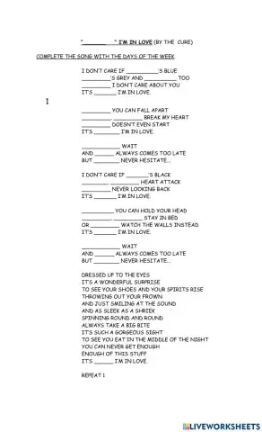 Listening: days of the week