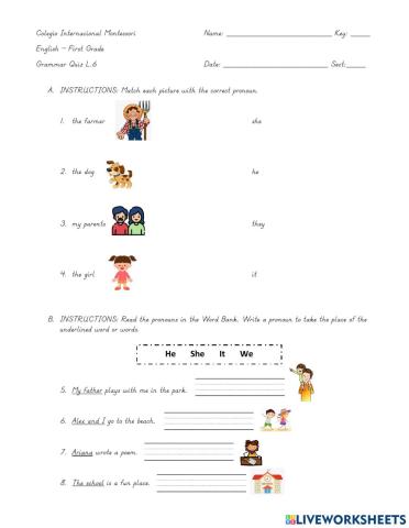 Pronouns Quiz