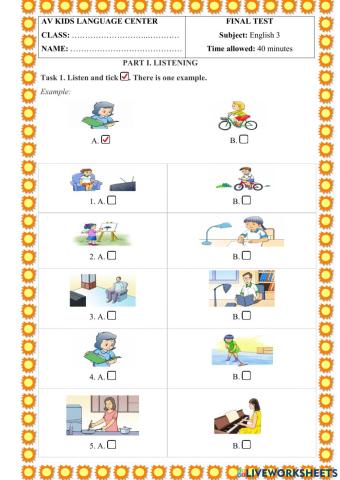 PBT Đề 14 (Lớp 3) Mrs.Thuy