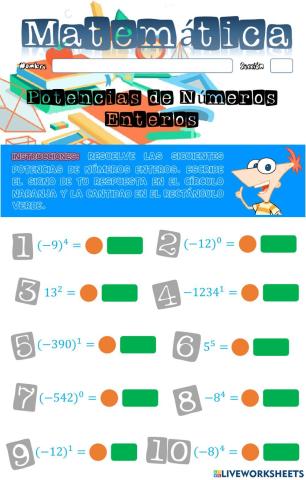 Potencias de Números Enteros