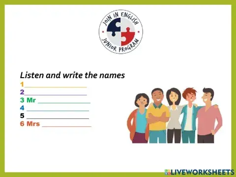 Activite What's your name?