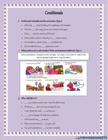 Conditionals: Type 0, 1 & 2