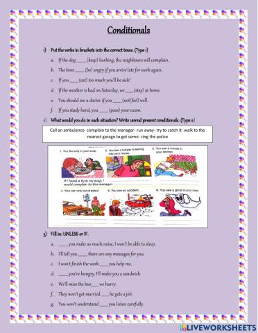 Conditionals: Type 0, 1 & 2