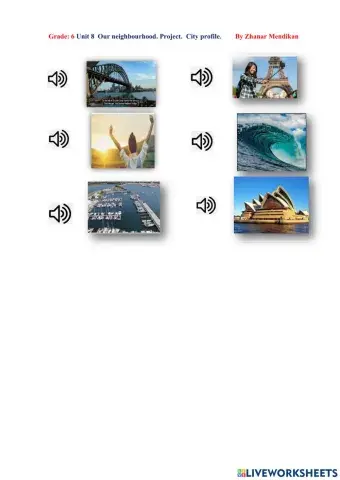 Unit 8  Our neighbourhood. Project.  City profile.