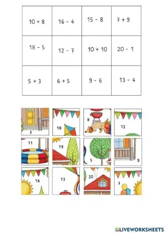 Addition and subtraction to 20