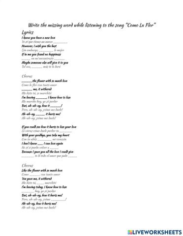 Listening activity -Como La Flor-