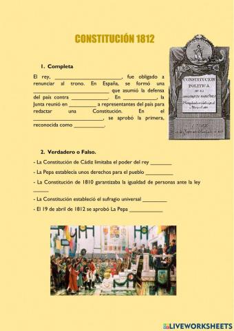 Constitución 1812 y fernando vii
