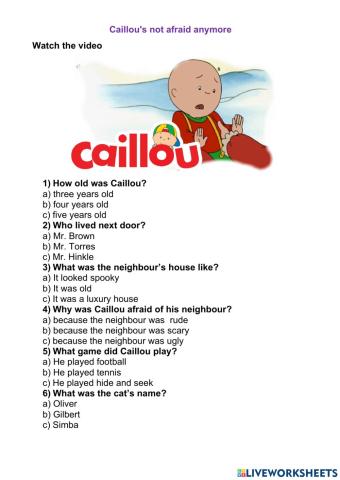 Caillou's  Not Afraid Anymore