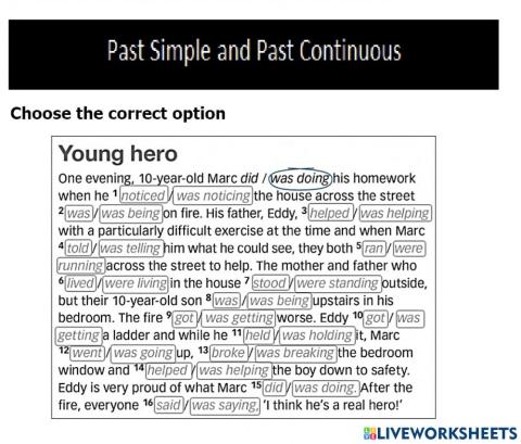 Past simple v past continuous