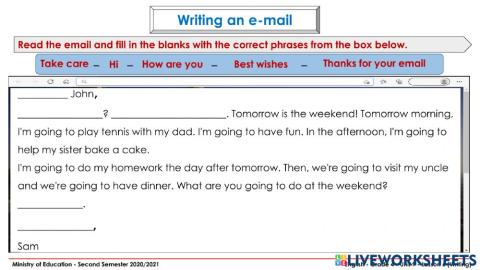 E-mail -writing and opening remarks